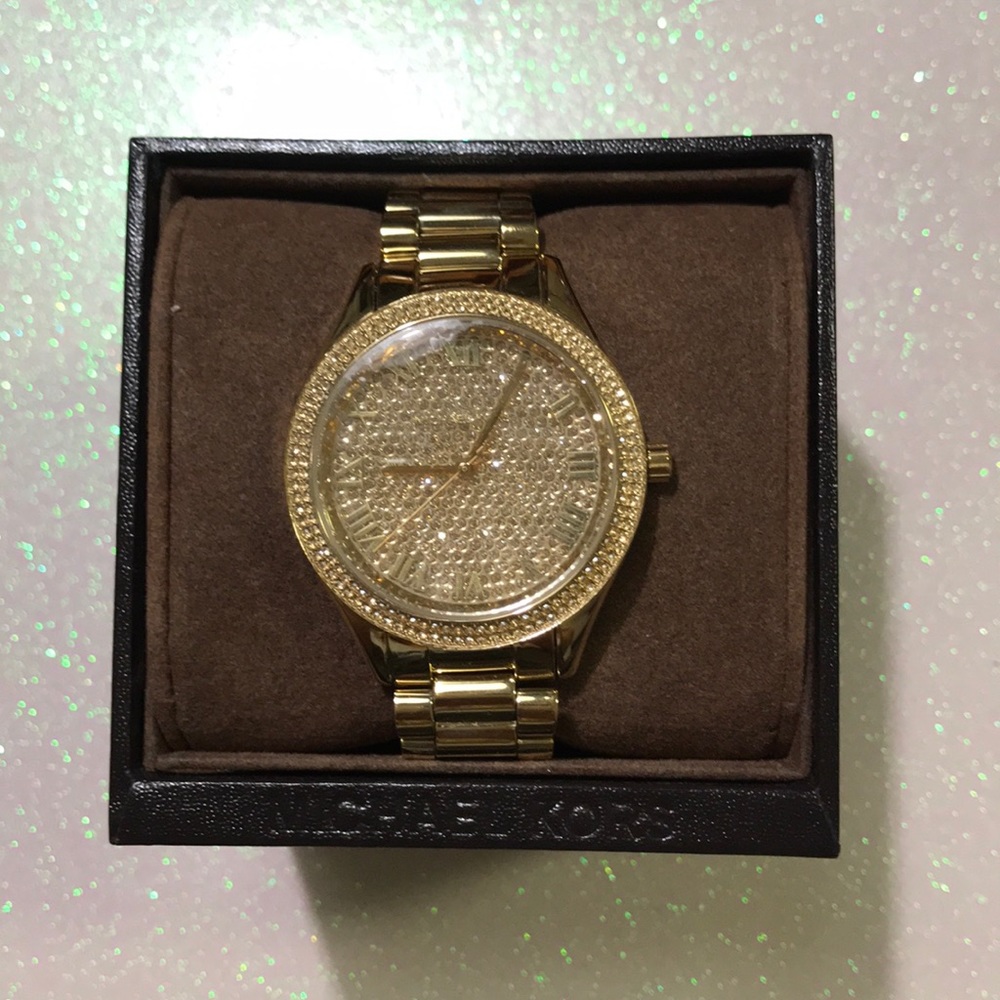 Gold Michael Kors wrist watch
